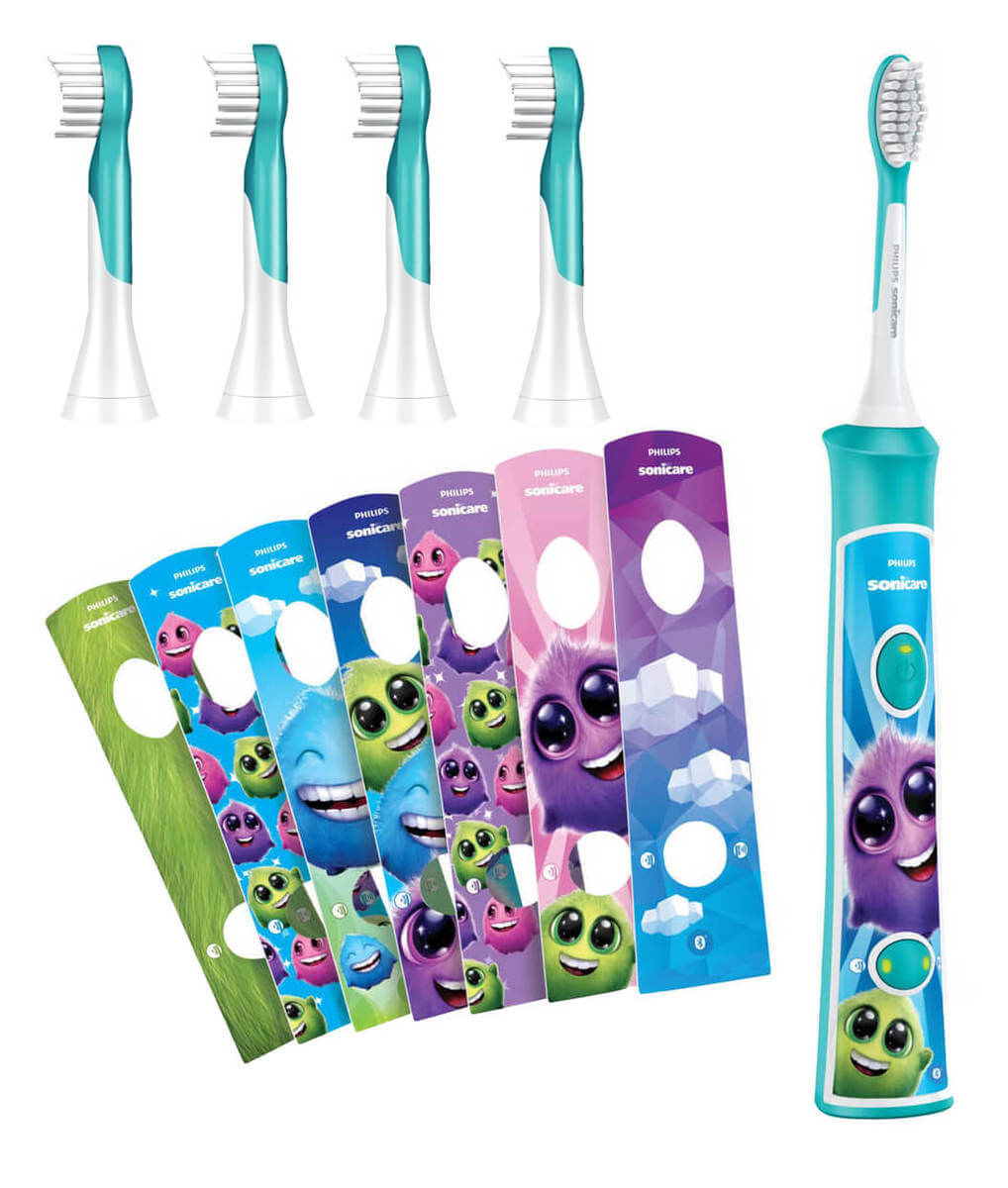 Image of Philips Sonicare for Kids HX6322/04 + HX6034/33 4er Pack Bürstenkopf bei nettoshop.ch