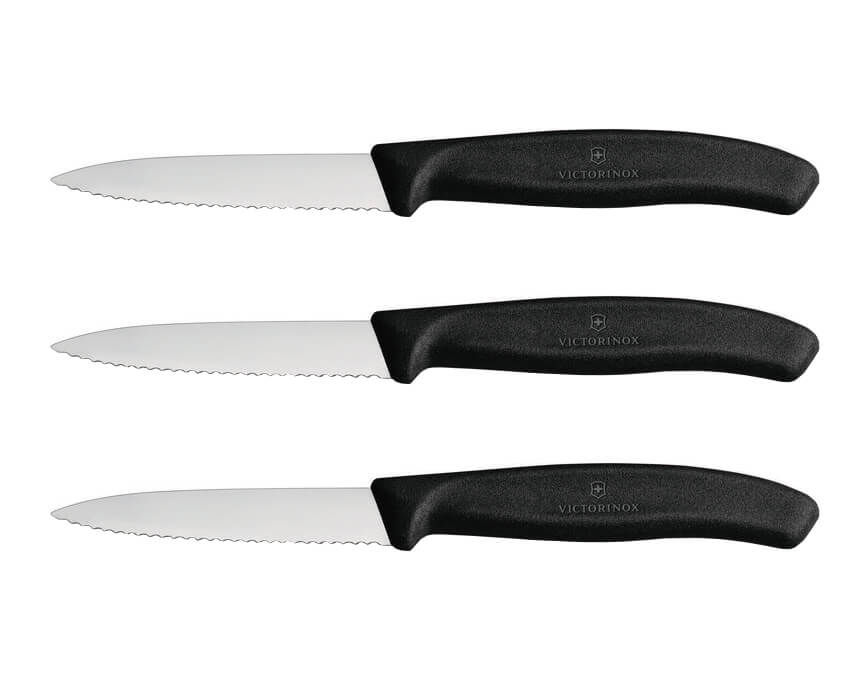 Image of Victorinox Gemüsemesser 8cm Wellenschliff schwarz 3er Set bei nettoshop.ch