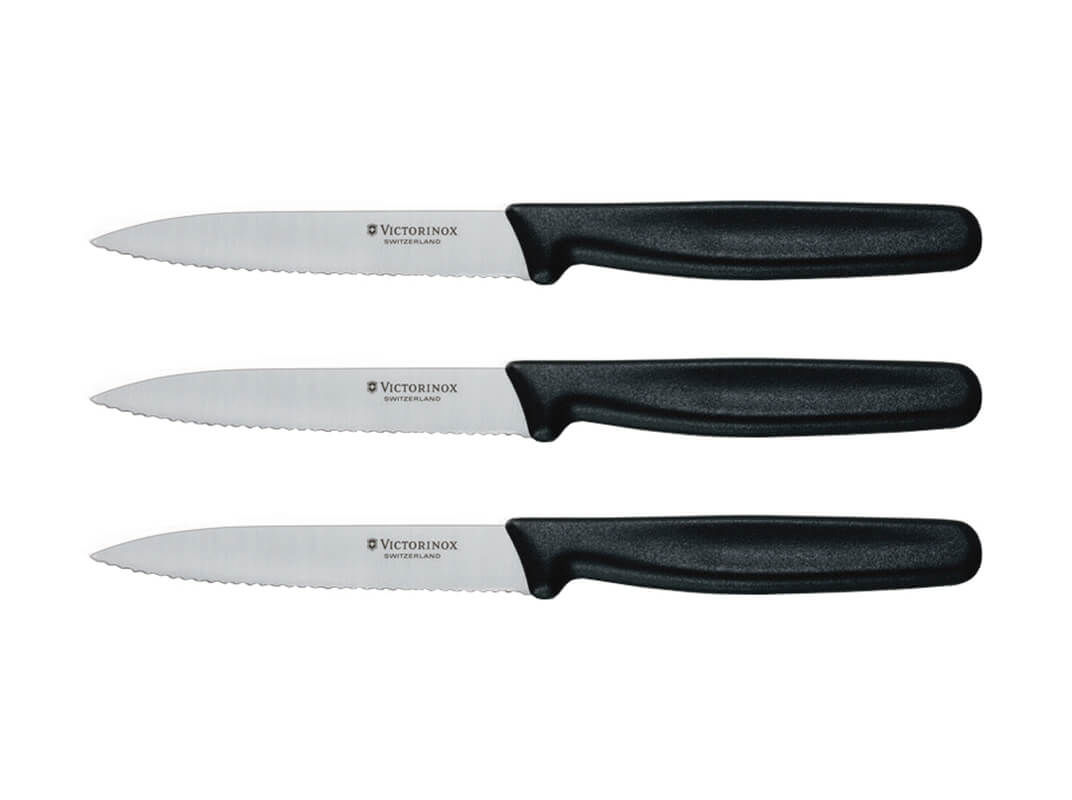 Image of Victorinox Gemüsemesser 10cm Wellenschliff schwarz 3er Set bei nettoshop.ch