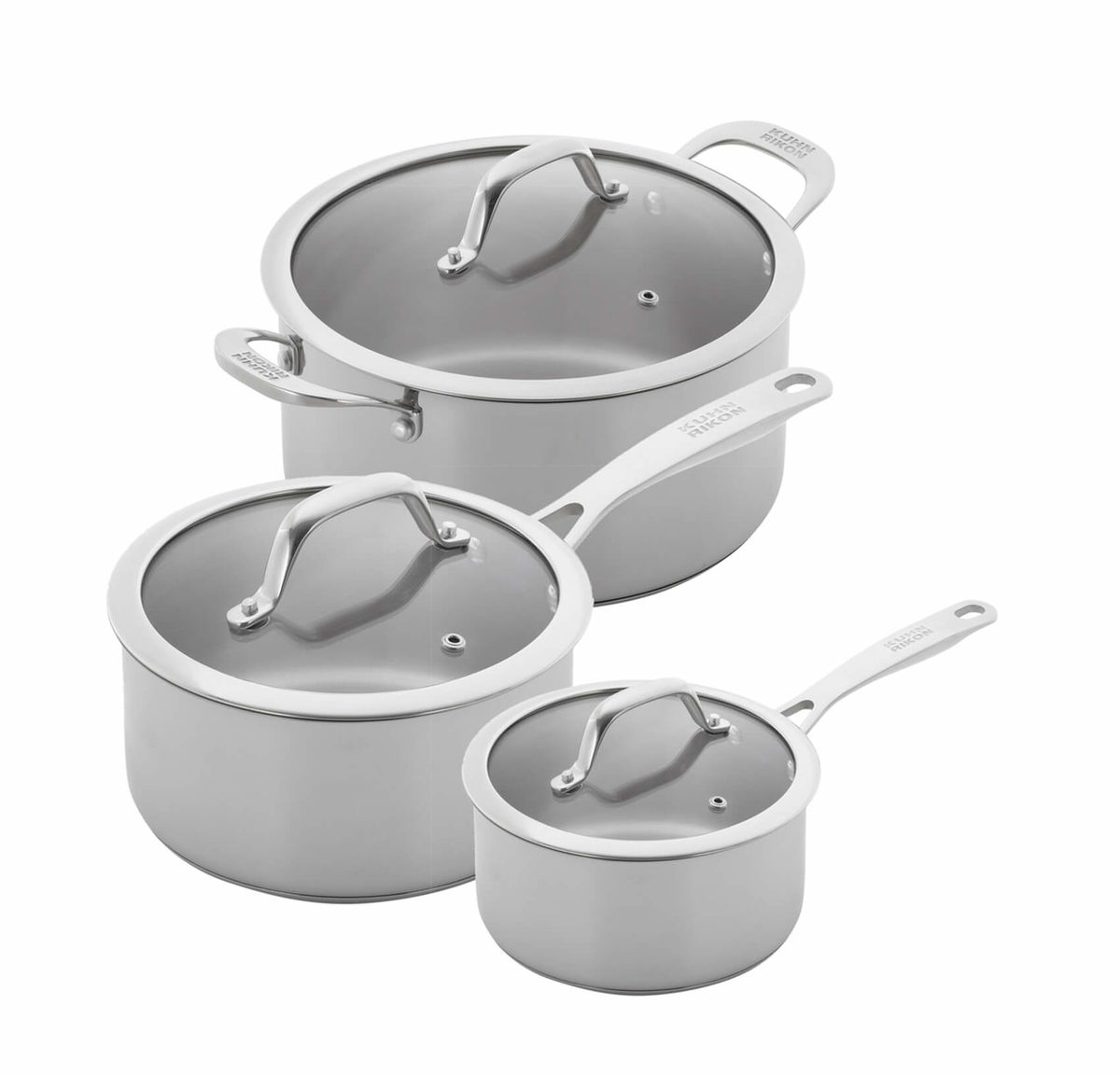 Image of Kuhn Rikon Allround Set 2 Stielkasserollen, 1 Kochtopf 1.5/3.1/5.4 l bei nettoshop.ch