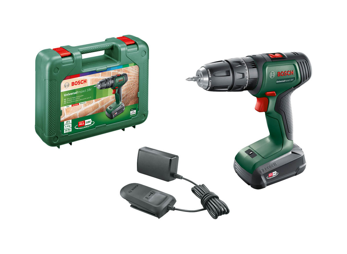 Image of Bosch UniversalImpact 18V (1x1,5 Ah) Akku-Zweigang-Schlagbohrschrauber bei nettoshop.ch