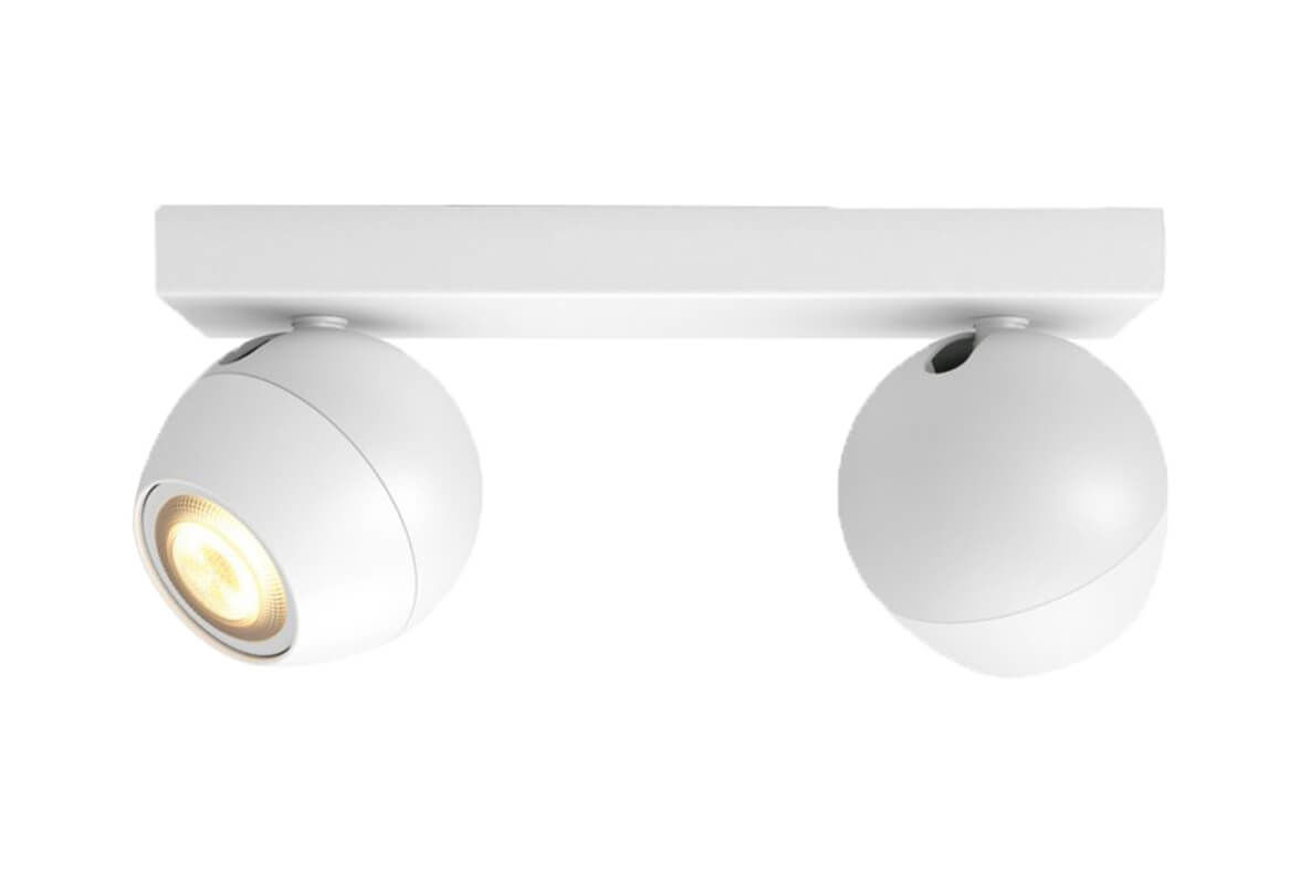 Image of Philips Hue White Amb. Buckram Spot 2 flg. weiss + Dimmschalter bei nettoshop.ch