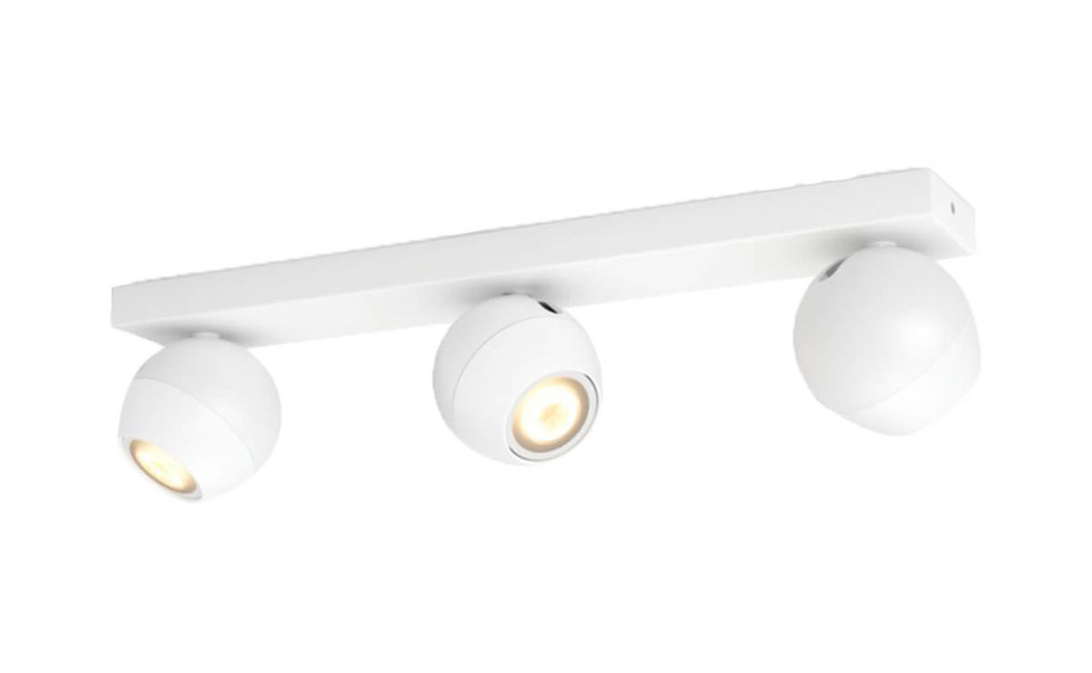 Image of Philips Hue White Amb. Buckram Spot 3 flg. weiss + Dimmschalter bei nettoshop.ch