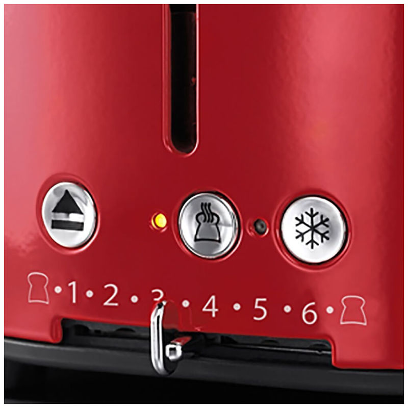 Russell Hobbs Retro Style 2-Slice Red Wide Slot Toaster with Built