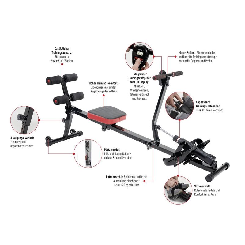 Kendox RowShaper - Rowing machine for home - Fitness machine for