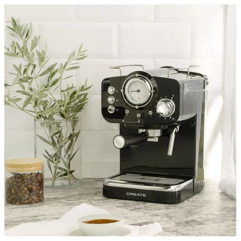 Machine à café Thera rétro, noir-bois de Create