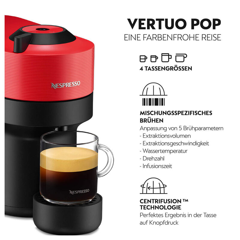 Macchina da Caffè Nespresso Krups Vertuo POP Rosso Caffettiera Capsule  YY4888FD : : Casa e cucina