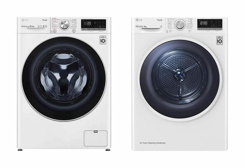 und V5RT9N Weiss Waschmaschine kaufen rechts F4WV710P1E links Tumbler LG