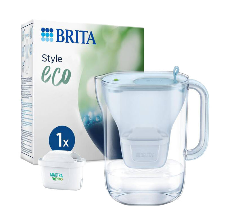 Carafe en verre BRITA bleue (2,5L) avec 1 cartouche filtrante MAXTRA PRO  All-in-1